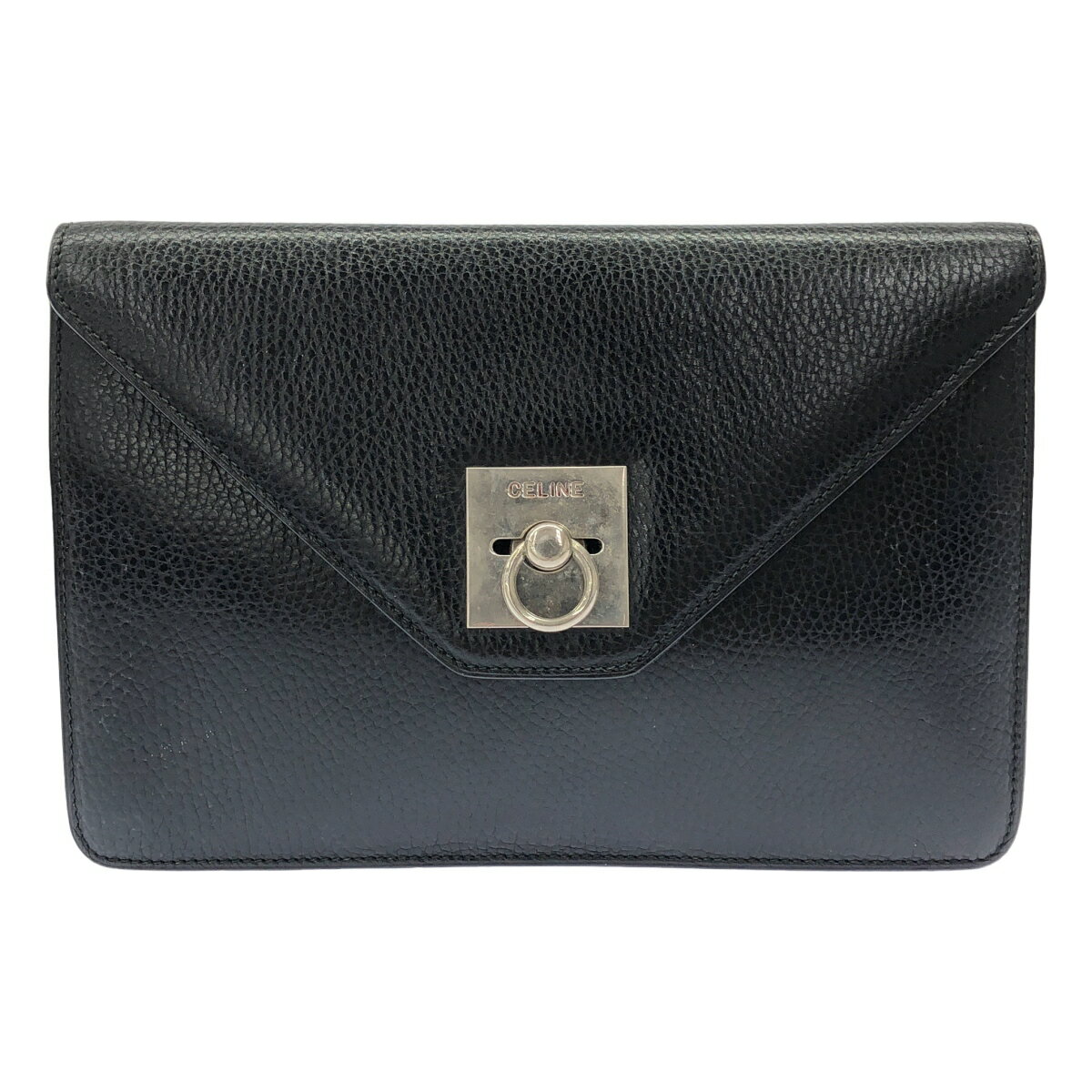 CELINE セリーヌ レザークラッチバッグ ブラック - 【中古】 ITEAAI2FJ1I4