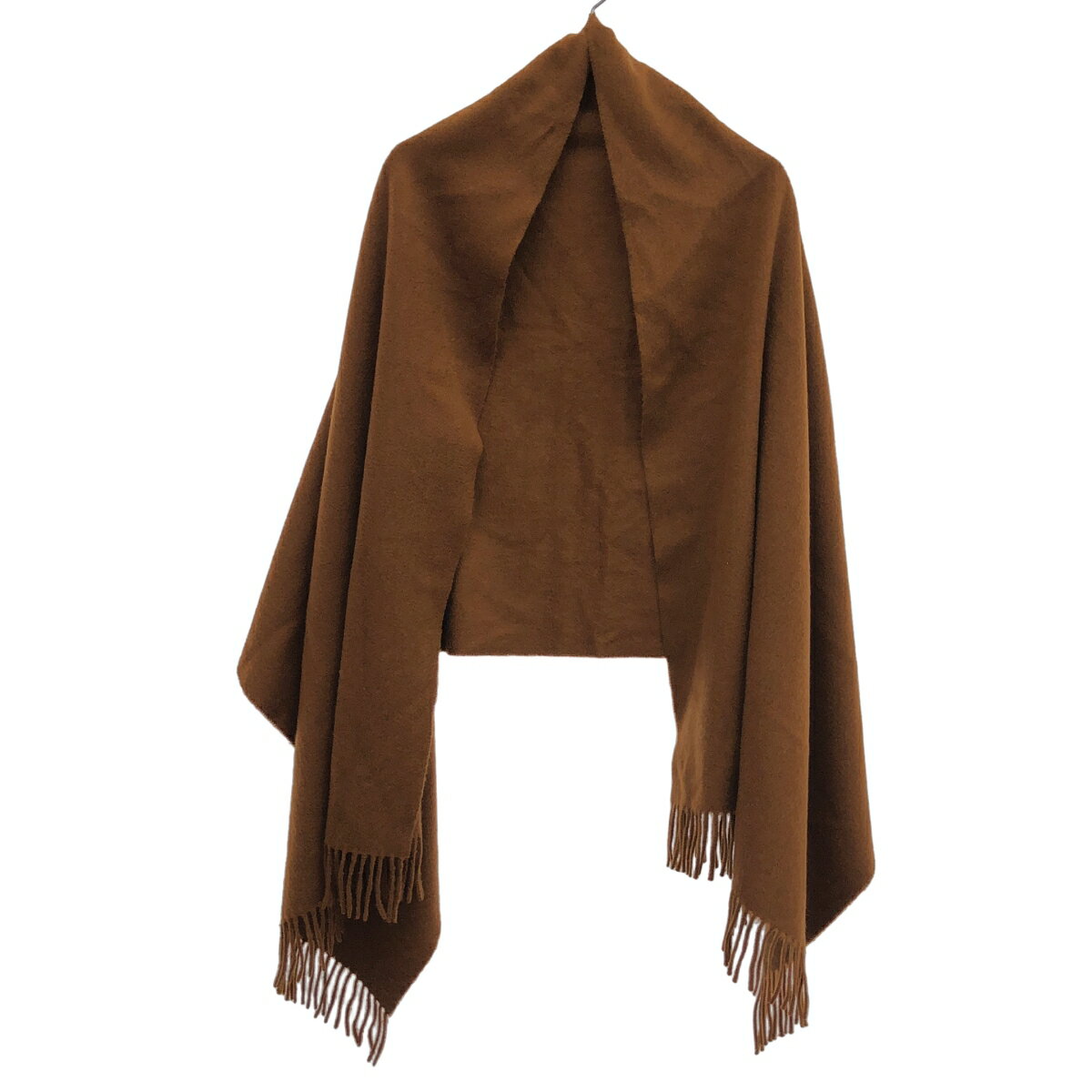 Cashmere - Joshua Ellis ジョシュア エリス カシミヤフリンジ大判ストール ブラウン - 【中古】 ITBWU6OF8GPC