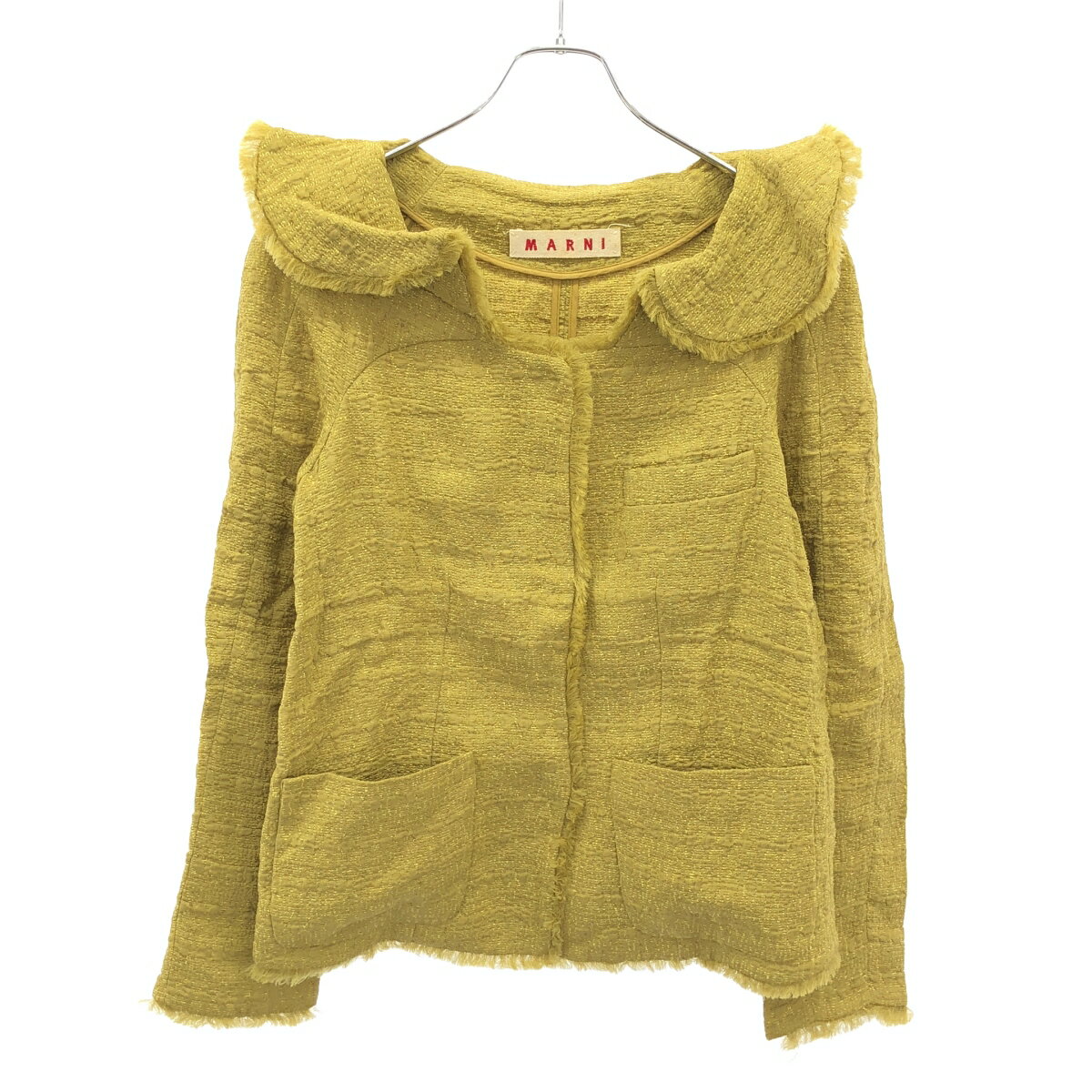 Rakuten - MARNI マルニ ビッグカラーツイードジャケット GIMAH36Y00TN158 イエロー系 40 【中古】 ITTTBE1WOUHM