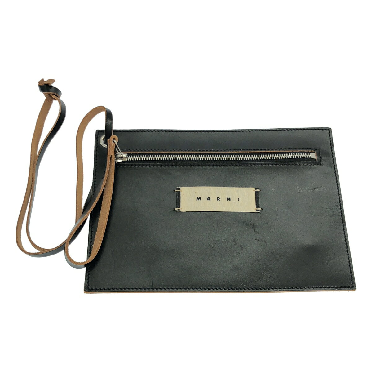 Rakuten - MARNI マルニ レザーポーチ ブラック 【中古】 ITCCP3GN9KW8