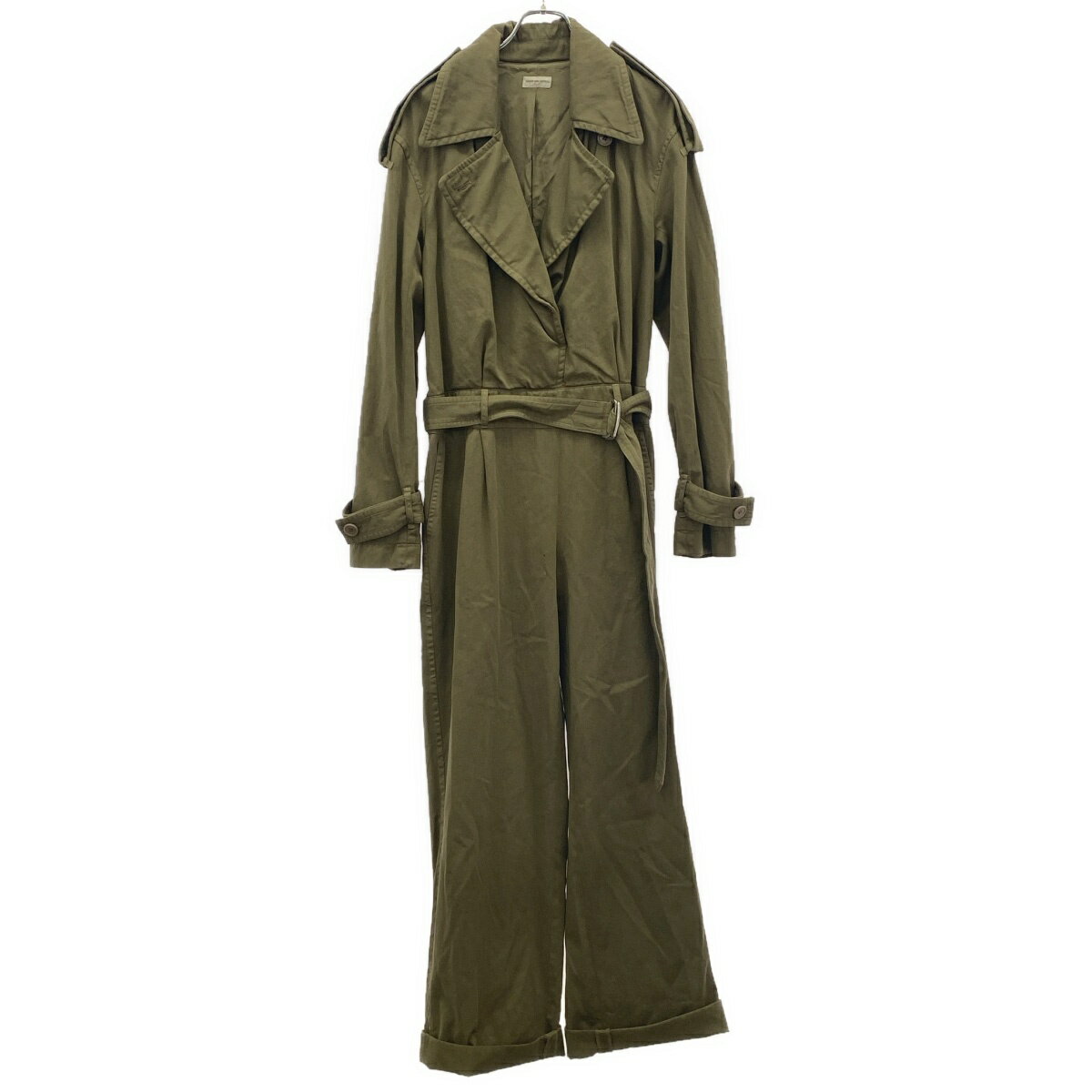 乐天商城 - DRIES VAN NOTEN ドリスヴァンノッテン 21AW コットントレンチ ベルテッドジャンプスーツ カーキ 36 【中古】 ITBBTQD566HC