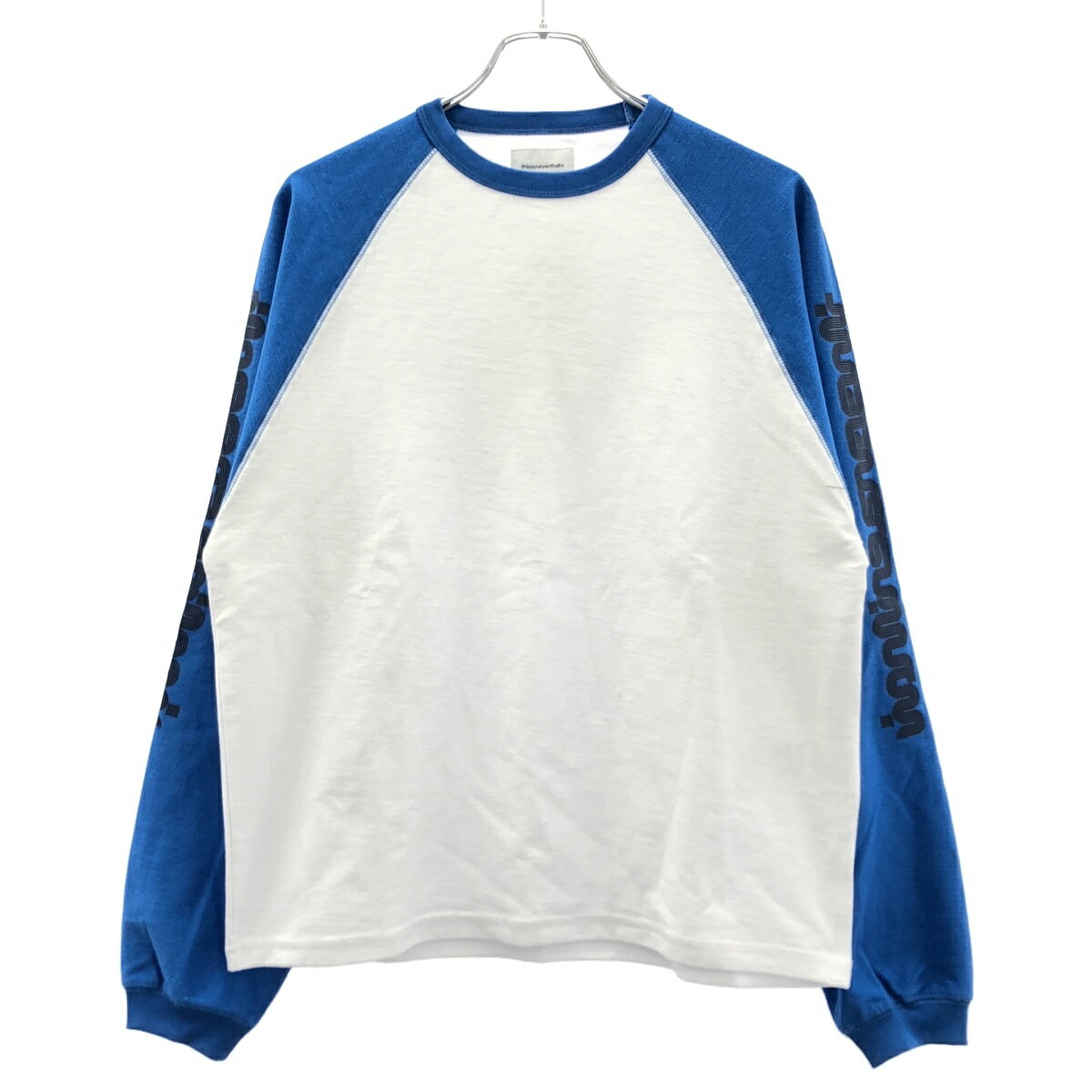 thisisneverthat ディスイズネバーザット 25SS Inside Out Raglan Crewneck ラグランスリーブTシャツ STN251TSWCW05 ホワイト ブルー S 【中古】 ITV7J4JAEAK4