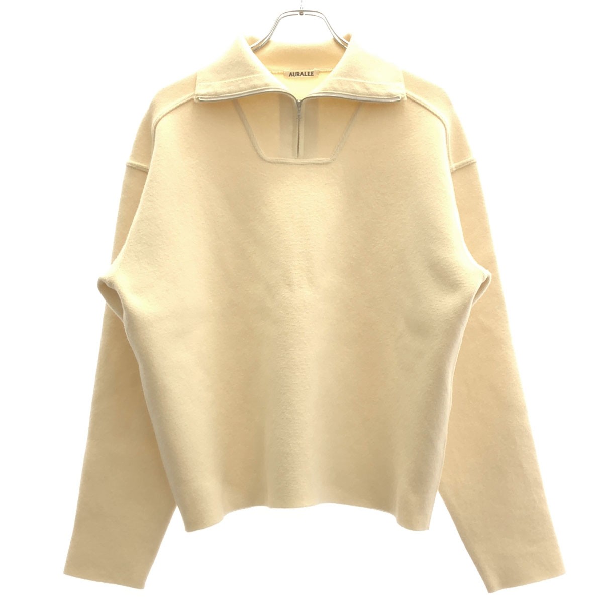 袖針織 - AURALEE オーラリー 23AW HEAVY MILANO RIB KNIT ZIP TURTLE ヘビーミラノリブニットジップタートル A23AT03HM アイボリー 1 【中古】 IT3Q4F15WWY4