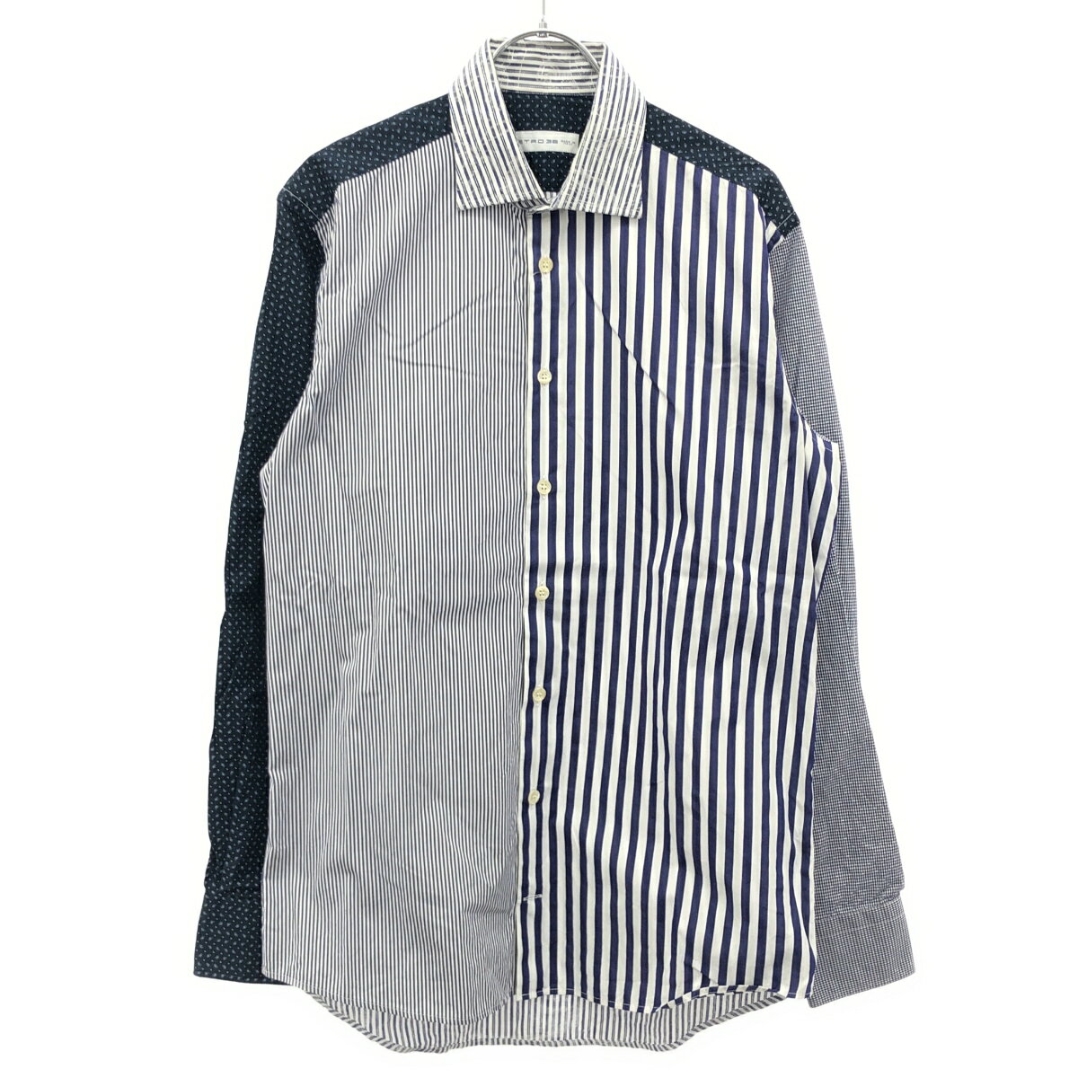 乐天商城 - ETRO エトロ 16SS ストライプクレイジーパターンシャツ 161-1K423-6018 ブルー 38 【中古】 IT79YQIC9PDE