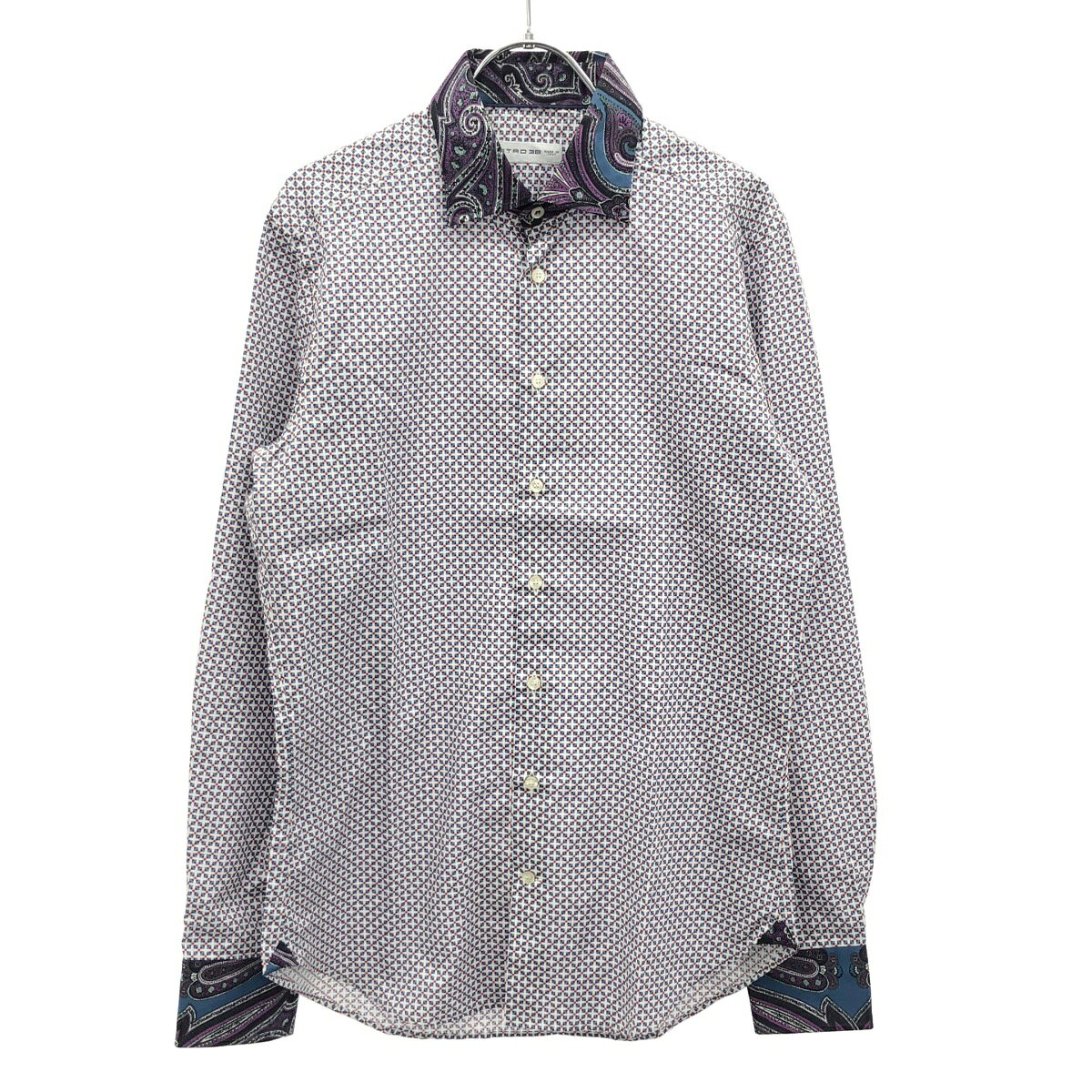 Rakuten - ETRO エトロ 15AW ペイズリーカラーシャツ 152-11454-3505 パープル ブルー 38 【中古】 ITEIGCKP52SK
