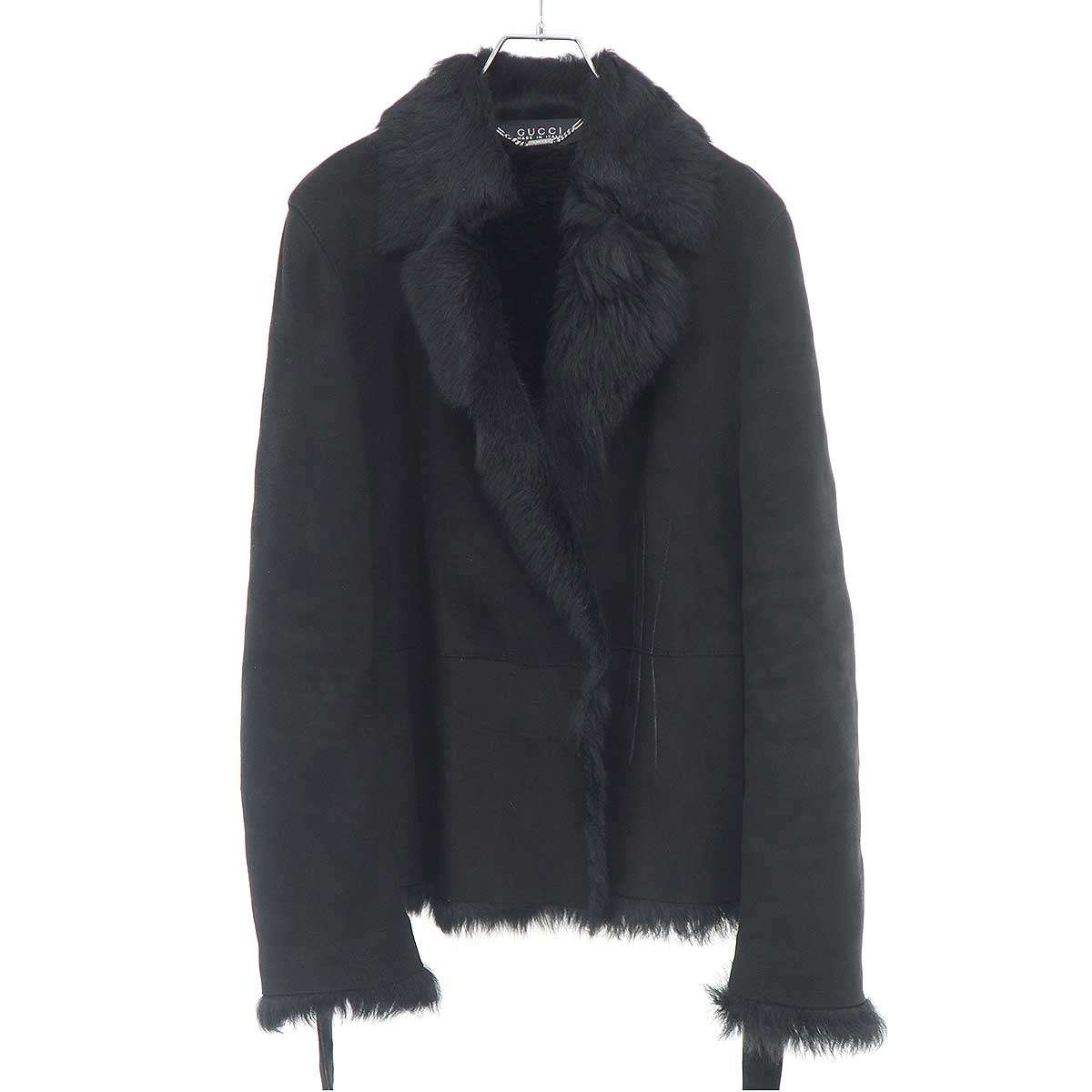 Rakuten - GUCCI グッチ by TOM FORD シアリングムートンファー ショートコート 74643 27741 ブラック 40 【中古】 ITV2YS7J3TSO