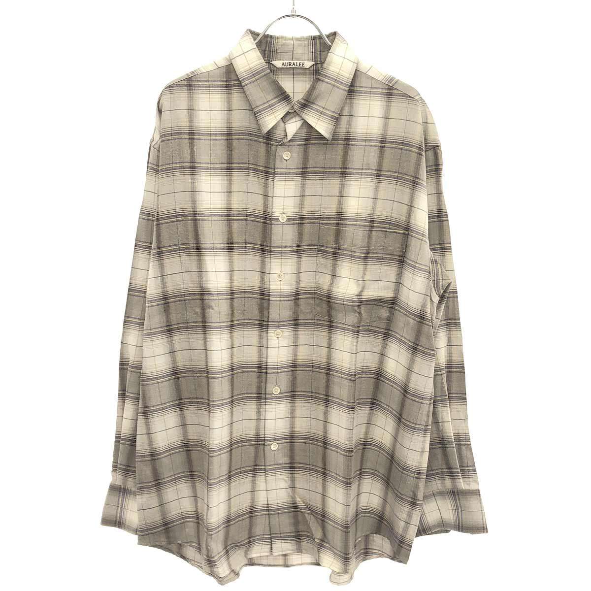 楽天市場】auralee super light wool check shirtsの通販