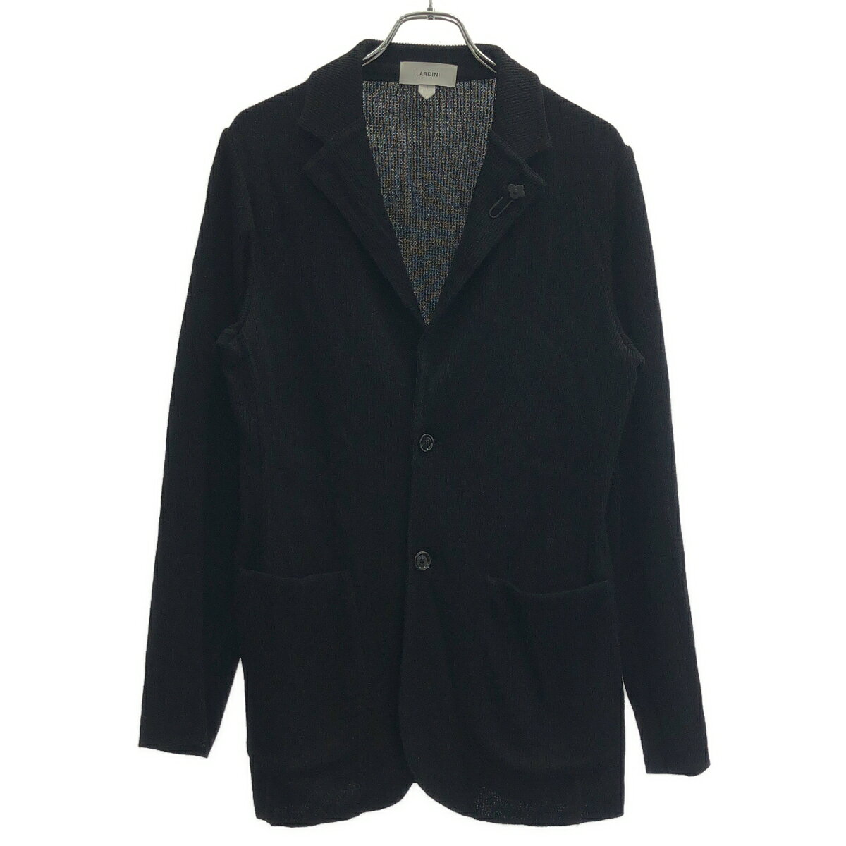 Rakuten - LARDINI ラルディーニ ブートニエール ニットジャケット KN1906 ブラック M 【中古】 IT764O76PKIA