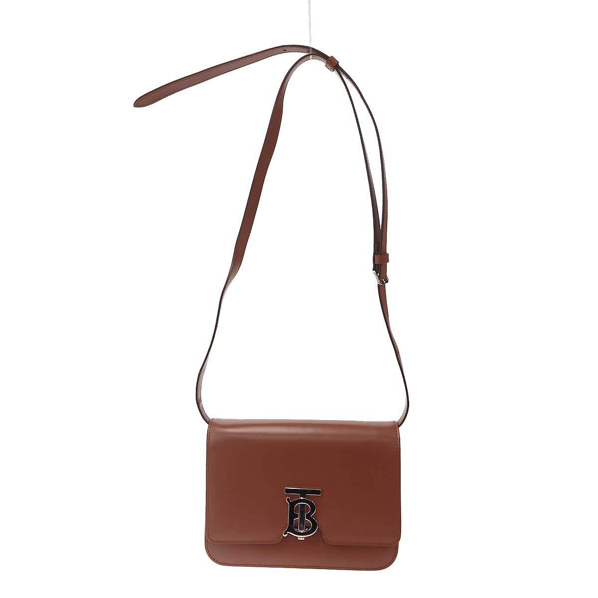 BURBERRY バーバリー TBロゴ レザーショルダーバッグ ブラウン 【中古】 ITAQZ05C0CRS