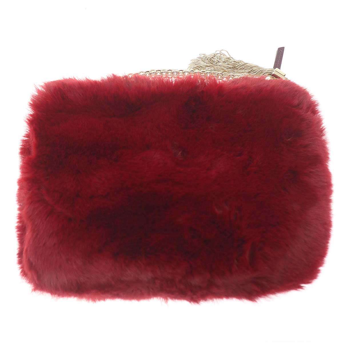 Rakuten - JIMMY CHOO ジミー チュウ ファー チェーンハンドバッグ レッド 【中古】 ITUX722YG5T0