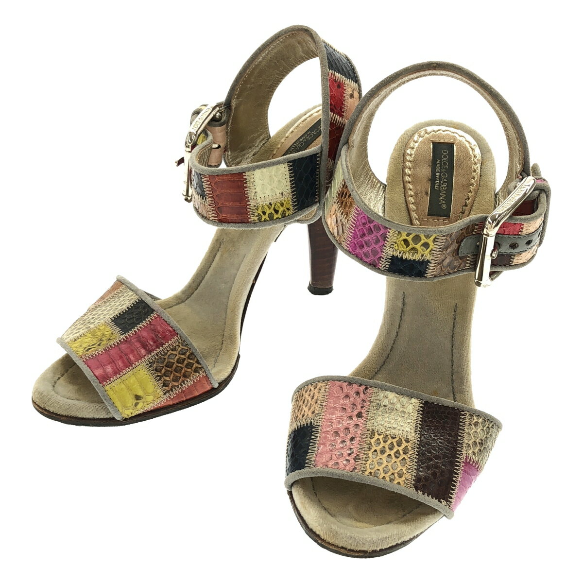 乐天商城 - DOLCE&GABBANA ドルチェ＆ガッバーナ パッチワークストラップサンダル ミックス 36 1/2 【中古】 ITDDKEAYNRLE
