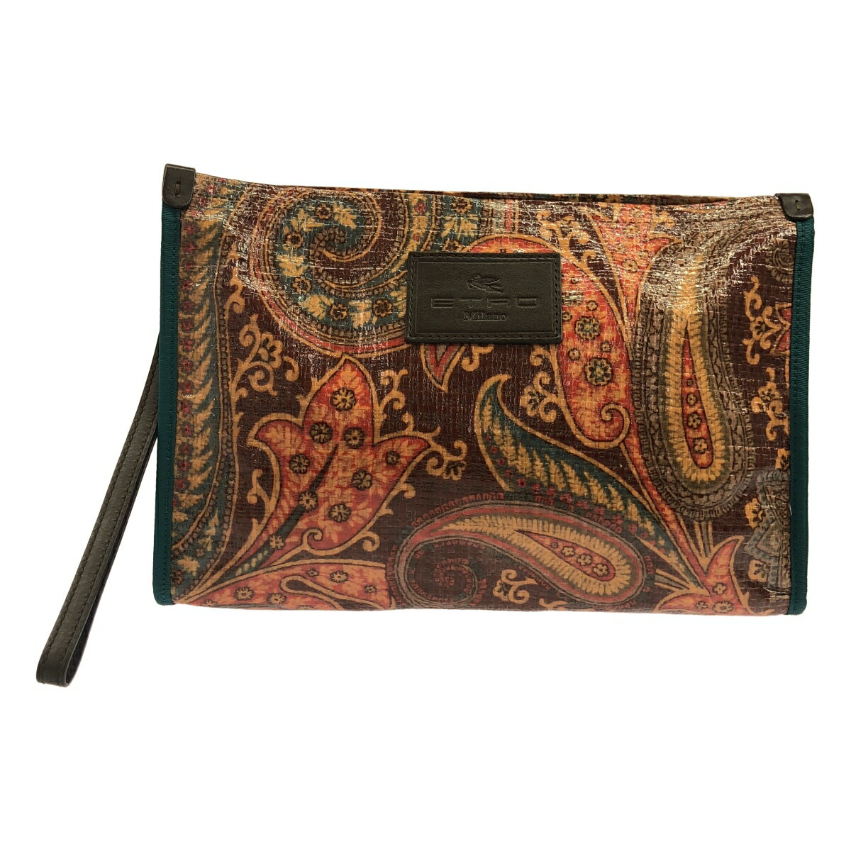 ETRO エトロ ペイズリークラッチバッグ ブラウン - 【中古】 ITWC9PNBJ8R0