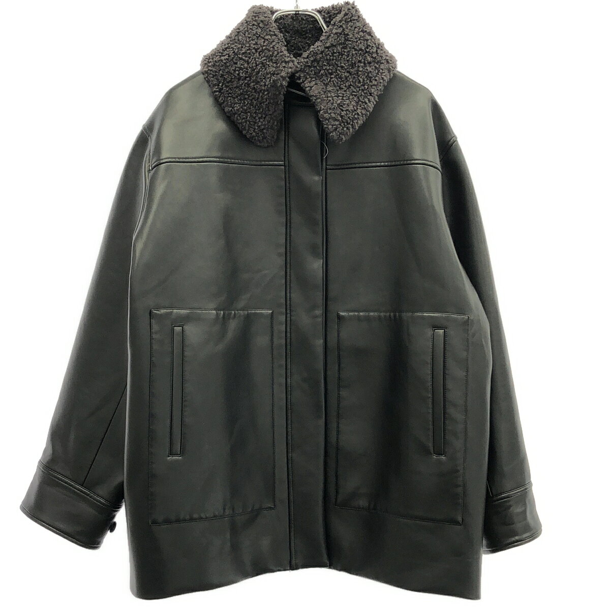 BONUM ボナム 24AW オーバーサイズフェイクレザージャケット 24-020-091-1220 ブラック 38 【中古】 ITQPAOLLEZPC
