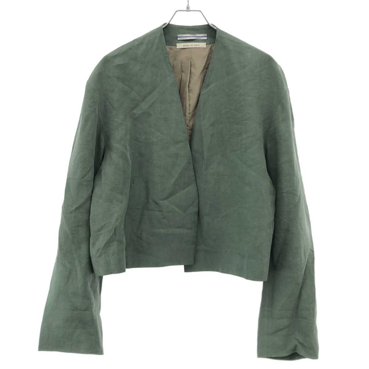 Rakuten - CristaSeya クリスタセヤ 23SS リネンノーカラージャケット グリーン M 【中古】 ITROWJAWK14R