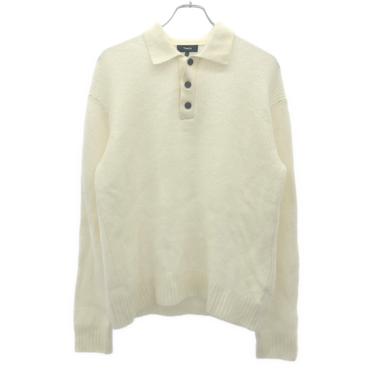 商品管理ID：IT7GTZQZENKC theory セオリー Astor Wool Longsleeve Polo Sweater ポロニットセーター コンディションについて コンディションランクの基準は、当社が設けた基準となります。 感じ方には個人差がありますので、参考程度にお考え下さい。 また、状態の全てを記載しきれない場合があります。 特にC・Dランクの商品は、詳細に記載しきれない毛玉や汚れ、小穴等の微細なダメージがある場合がございます。 新品・中古品に関わらず、一部の付属品がない場合がございます。 ガーメント等の例外を除いて、画像に写っているものが全てとなります。 気になる点がございましたら、ご注文前に質問欄よりお問い合わせください。 状態について詳細 全体的に多少の毛羽立ちがございますが、比較的状態は良好です。 備考 商品詳細 商品管理ID IT7GTZQZENKC ブランド theory セオリー アイテム名 Astor Wool Longsleeve Polo Sweater ポロニットセーター サイズ表記 S 実寸 肩幅：50cm 身幅：54cm 着丈：65cm 裄丈：87cm 袖丈：61cm ※体型によっては画像のイメージと異なる場合がございます。お手持ちの洋服と記載の各実寸を比較してサイズ感をご確認ください。 色 ホワイト 素材 毛59％ ナイロン28％ カシミヤ10％ ポリウレタン3％ 取扱い店舗 お問い合わせ 商品についてのご質問はフォームよりお気軽にどうぞ。 ※お電話でのお問い合わせは承っておりません。 恐れ入りますが、フォームよりご連絡ください。 &nbsp;&nbsp;✉&nbsp;&nbsp;お問い合わせフォームはこちら&nbsp;&nbsp; ご注文に関する注意事項 ※掲載商品は実店舗等で同時販売しており、欠品になる場合がございます。 恐れ入りますがその際はキャンセルとなりますことを予めご了承ください。 ※コンディションランクについては保存袋や箱、その他付属品の状態は対象外です。 ※掲載写真はお使いのモニターや環境設定等により若干色合いが異なって見える場合がございます。予めご了承ください。 ※新品・中古品に関わらず一部付属品がない場合がございます。掲載画像をご確認の上、ご不明点は事前にお問い合わせください。 返品について ※原則、お客様都合での返品は承りできません。ご不安な点は事前に問い合わせフォームよりお問い合わせください。 （商品の不良等、弊社過失の場合はお受け取りより7日以内にご連絡いただければ返品受付いたします。詳しくはこちらをご覧くださいませ。）theory セオリー Astor Wool Longsleeve Polo Sweater ポロニットセーター ホワイト S 「theory セオリー」一覧はこちら