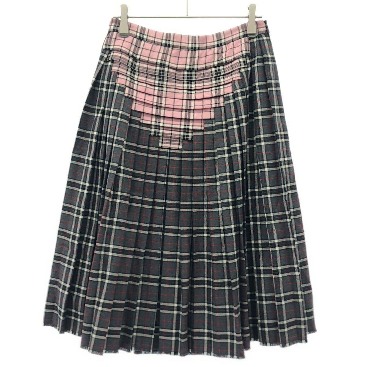 Rakuten - MARCO DE VINCENZO マルコ デ ヴィンチェンツォ ミックスチェックプリーツスカート グレー×ピンク 40 【中古】 ITJIGQRIVX70