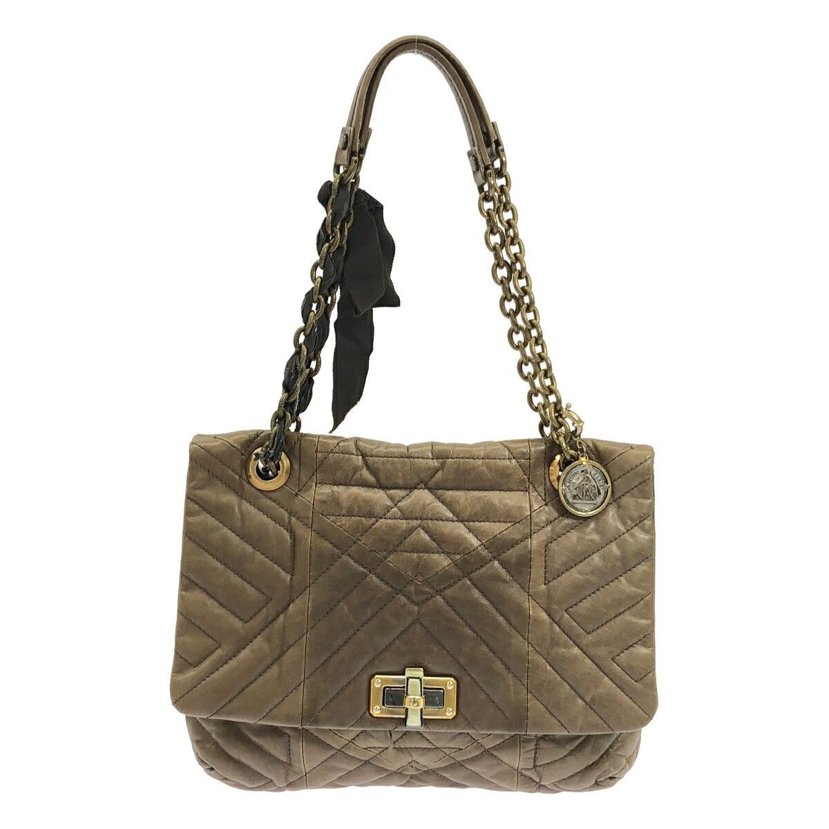 CHANEL ラパン　チェーンショルダー　バッグ　シャネル CHANEL シャネル チェーンショルダーバッグ ラパンファー ブラウン 6