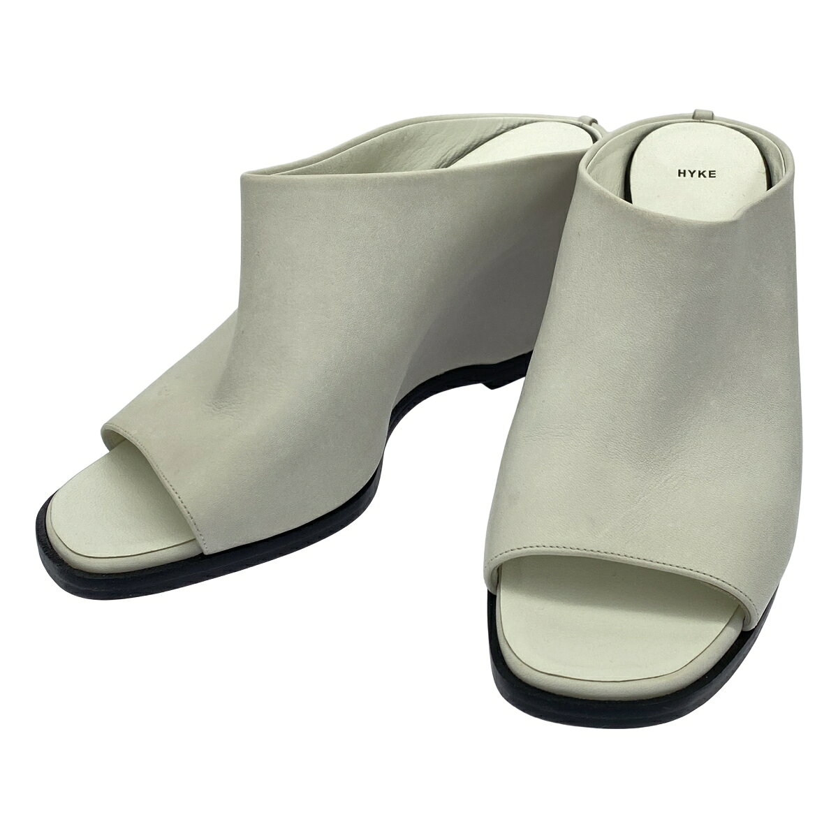 HYKE×BEAUTIFUL SHOES ハイク×ビューティフルシューズ ウェッジソールミュールサンダル ホワイト 24 【中古】 ITOIDPA6G1SY