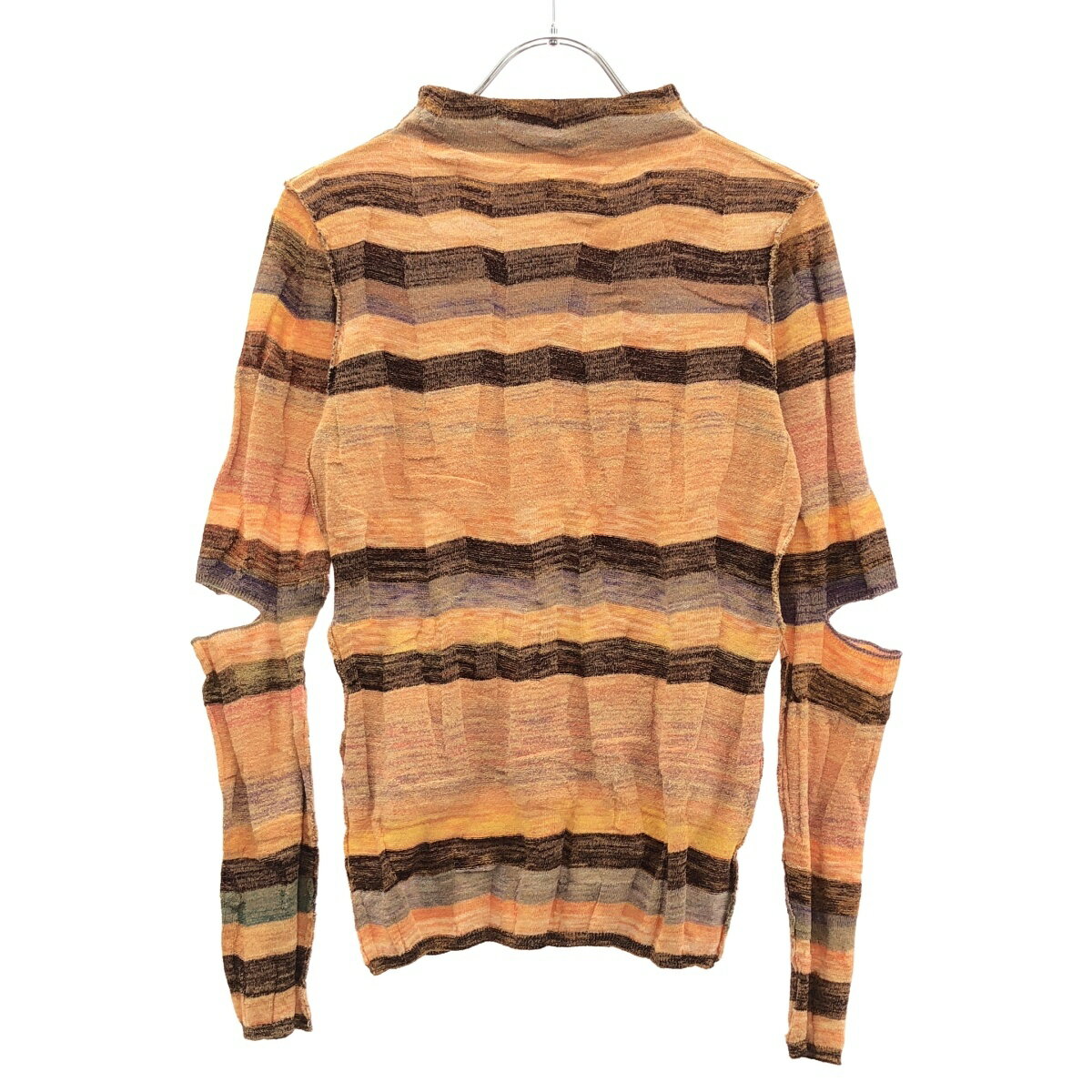 PERVERZE パーバーズ Wave Border Loose Knit T-shirt ニットカットソー 0122010509 オレンジ F 中古・古着通販】PERVERZE (パーバーズ) Wave Border Loose Knit T