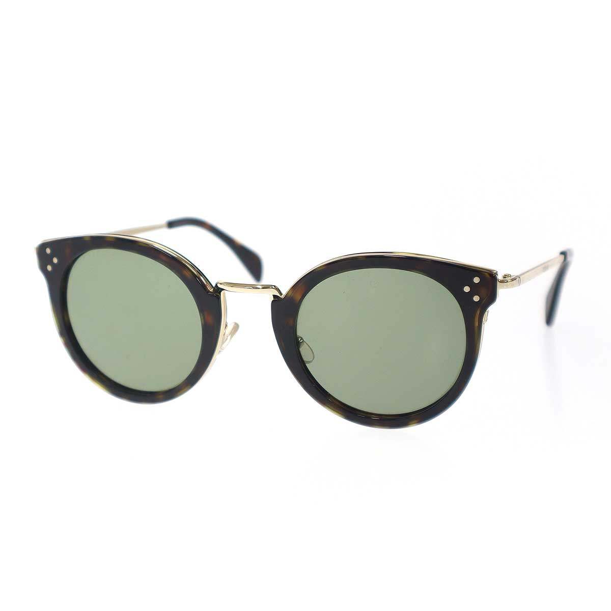 CELINE - CELINE セリーヌ サングラス アイウェア CL40011U ブラック ゴールド 48□26 140 【中古】 ITC93MATMI6S