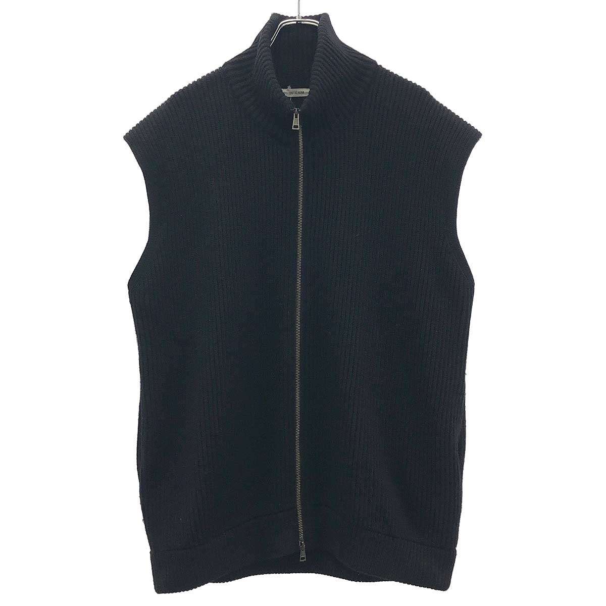 Wool - INTERIM インテリム ドライバーズニットベスト ブラック 5 【中古】 ITVN75IS82JS