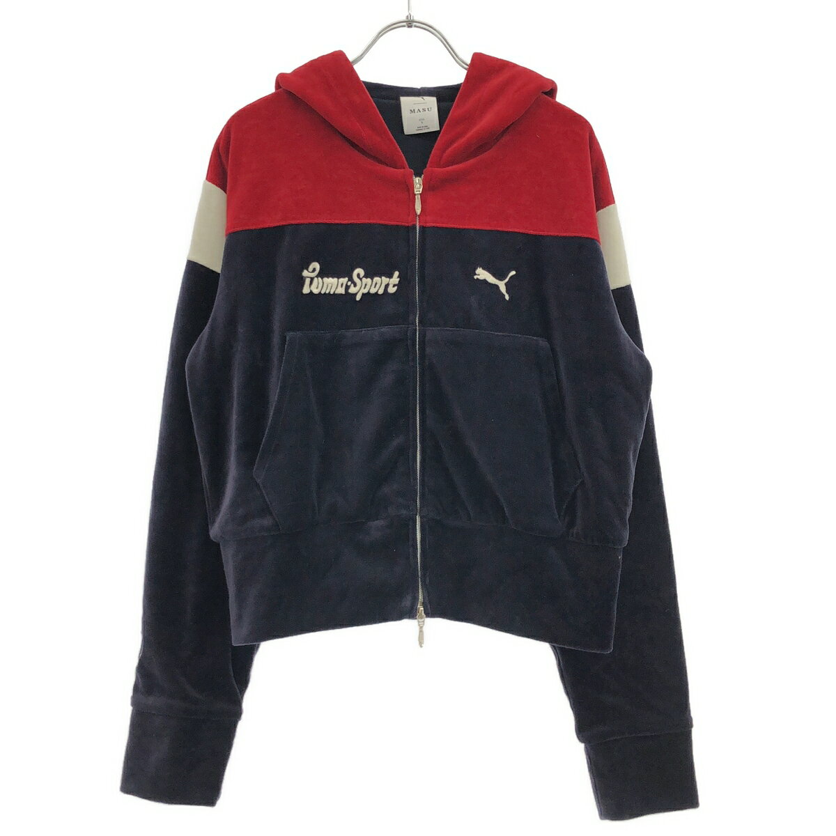 Rakuten - MASU×PUMA エムエーエスユー プーマ T7 SHORT TRACK HOODIE フーデッドトラックジャケット 636086 ネイビー レッド S 【中古】 IT2V35768FO4