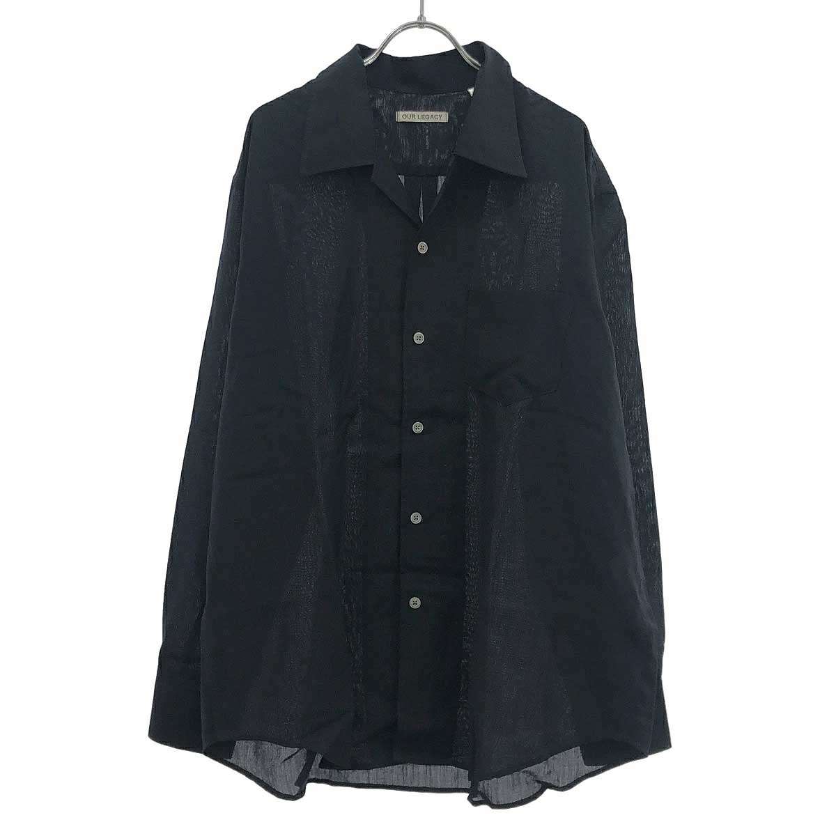 トップス our legacy size44 OUR LEGACY | ULTRA ZIP FUNNEL / JET BLACK ISELS WOOL クロップド
