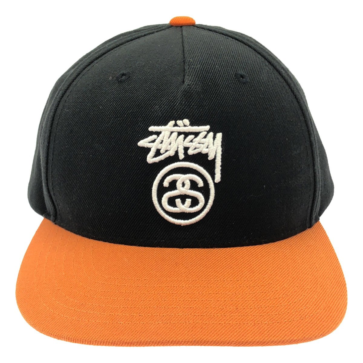 Stussy ステューシー Stock Lock 2 Tone Snapback キャップ ブラック オレンジ 【中古】 ITLJ0ZAJU5EI