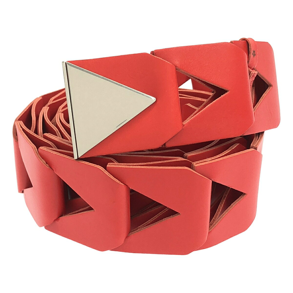 BOTTEGA VENETA ボッテガヴェネタ トライアングルレザーベルト レッド 【中古】 IT31MX224JHA
