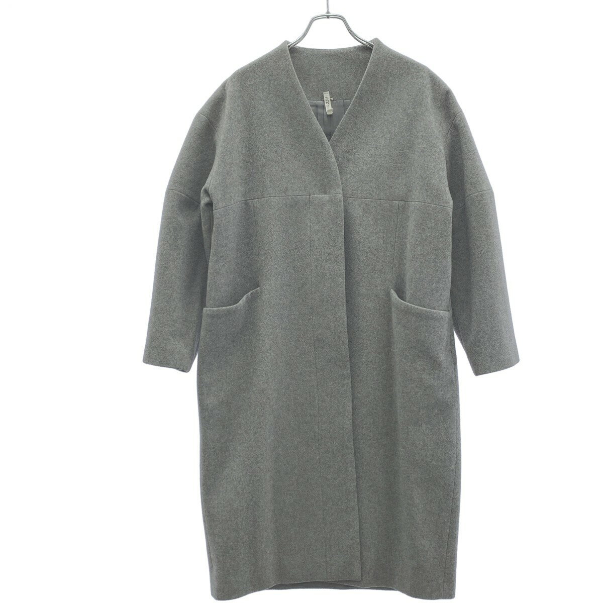 Wool - UN3D. アンスリード ノーカラーコート 521650001001 グレー 38 【中古】 ITW71EZI922O