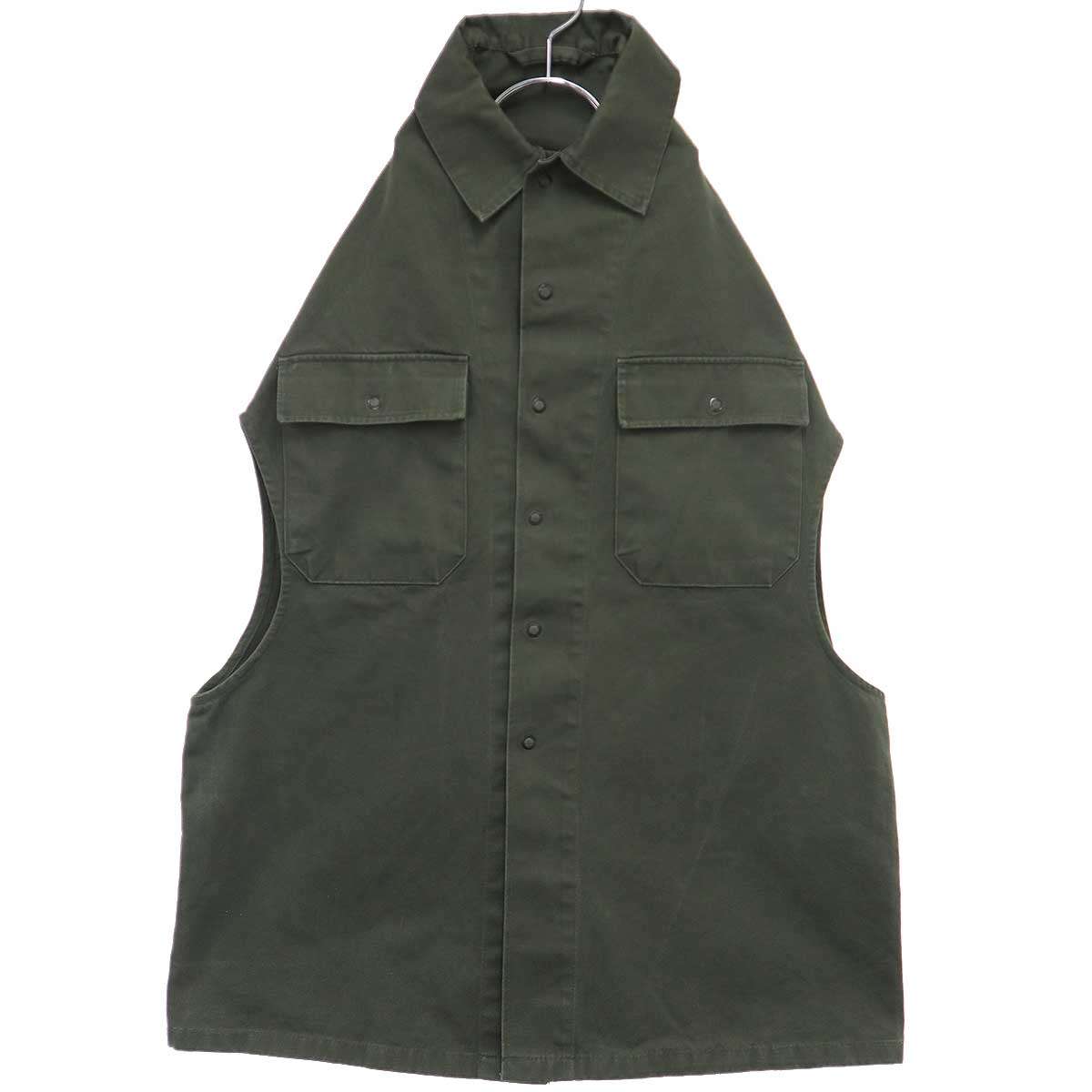 Maison Martin Margiela メゾン マルタン マルジェラ アーティザナル 1998AW Flat Garment 平面 ノースリーブミリタリーシャツ カーキ TU 【中古】 ITV1WS4MF2VQ
