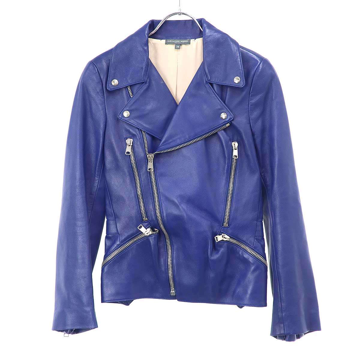 Other - ALEXANDER McQUEEN アレキサンダーマックイーン ダブルレザーライダースジャケット 377109 Q5KJA ブルー 38 【中古】 ITT7UAA4VVCI