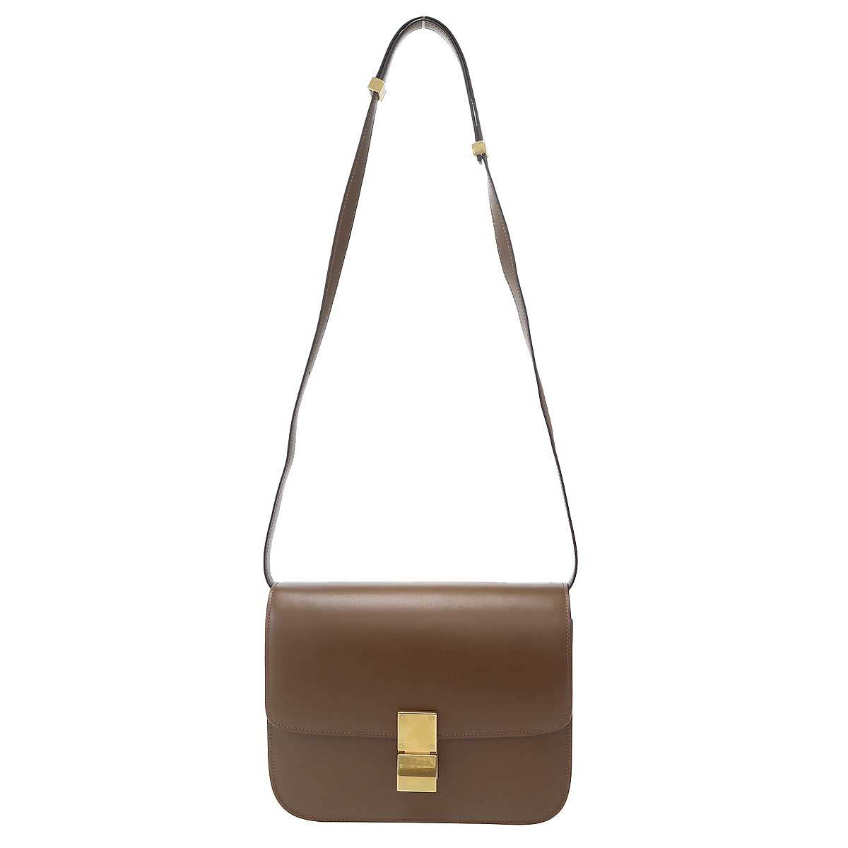 CELINE セリーヌ Classic Box Bag Medium クラシックボックスミディアム ショルダーバッグ ブラウン 【中古】 ITEL82547F5A