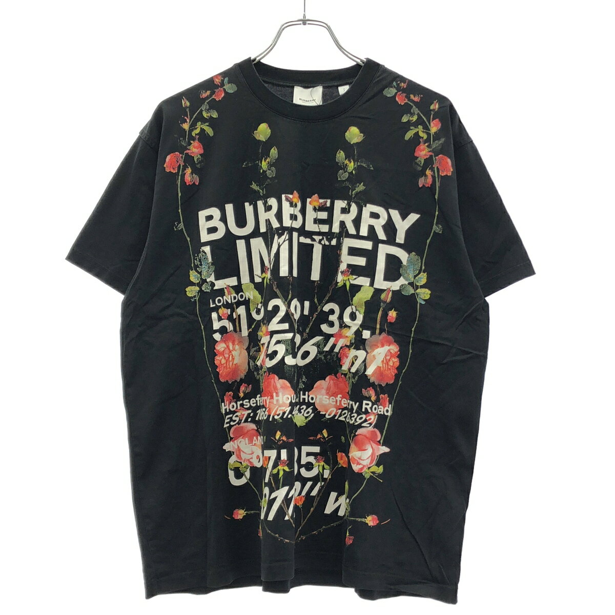 Rakuten - BURBERRY バーバリー Limited Flower Logo T-shirt リミテッドフラワープリントTシャツ ブラック S 【中古】 IT9PVKINPBBC