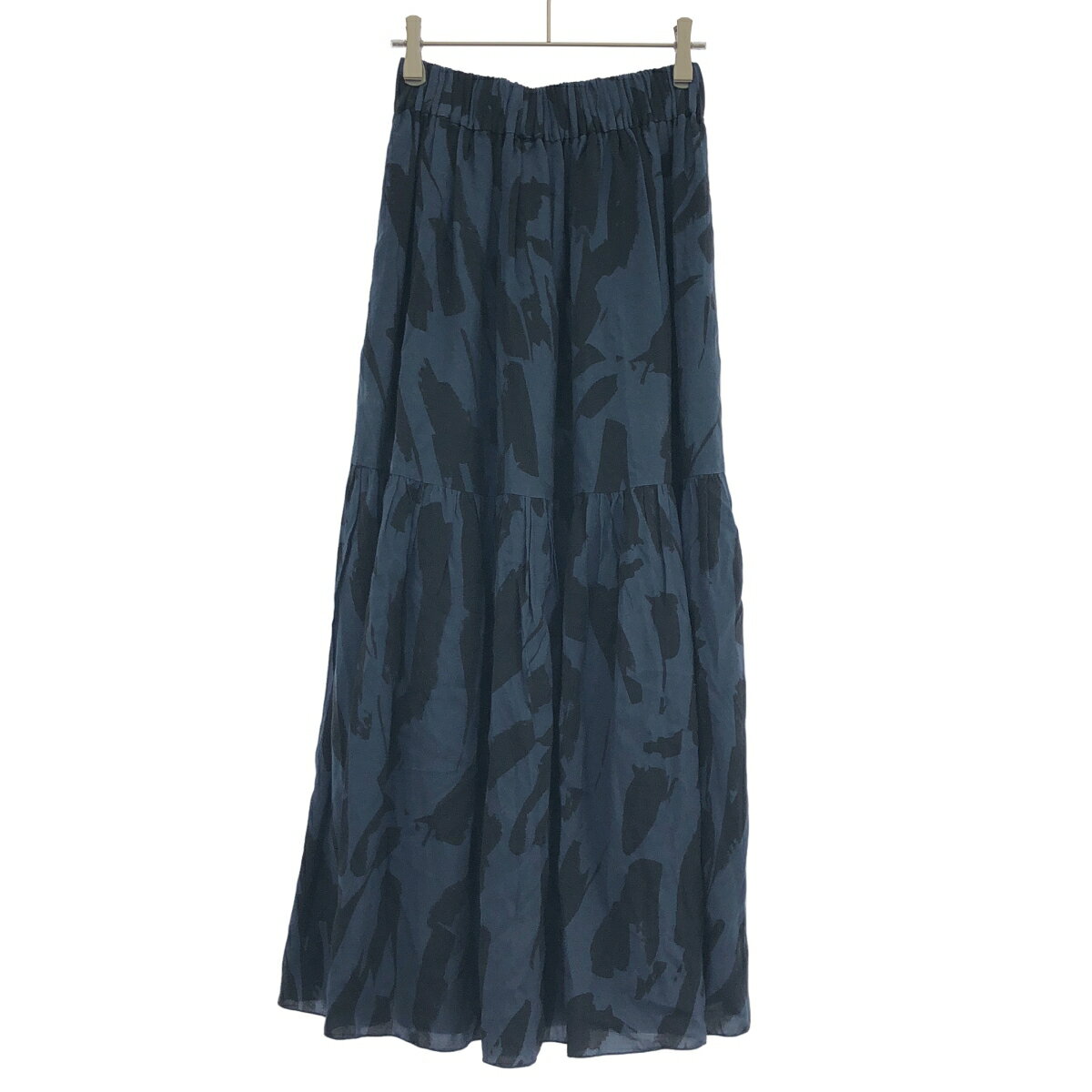 乐天商城 - SACRA サクラ 24AW ABSTRACT PAINTING SKIRT アブストラクトペインティングスカート 124612123 ネイビー 36 【中古】 IT9G6E5L66Y0