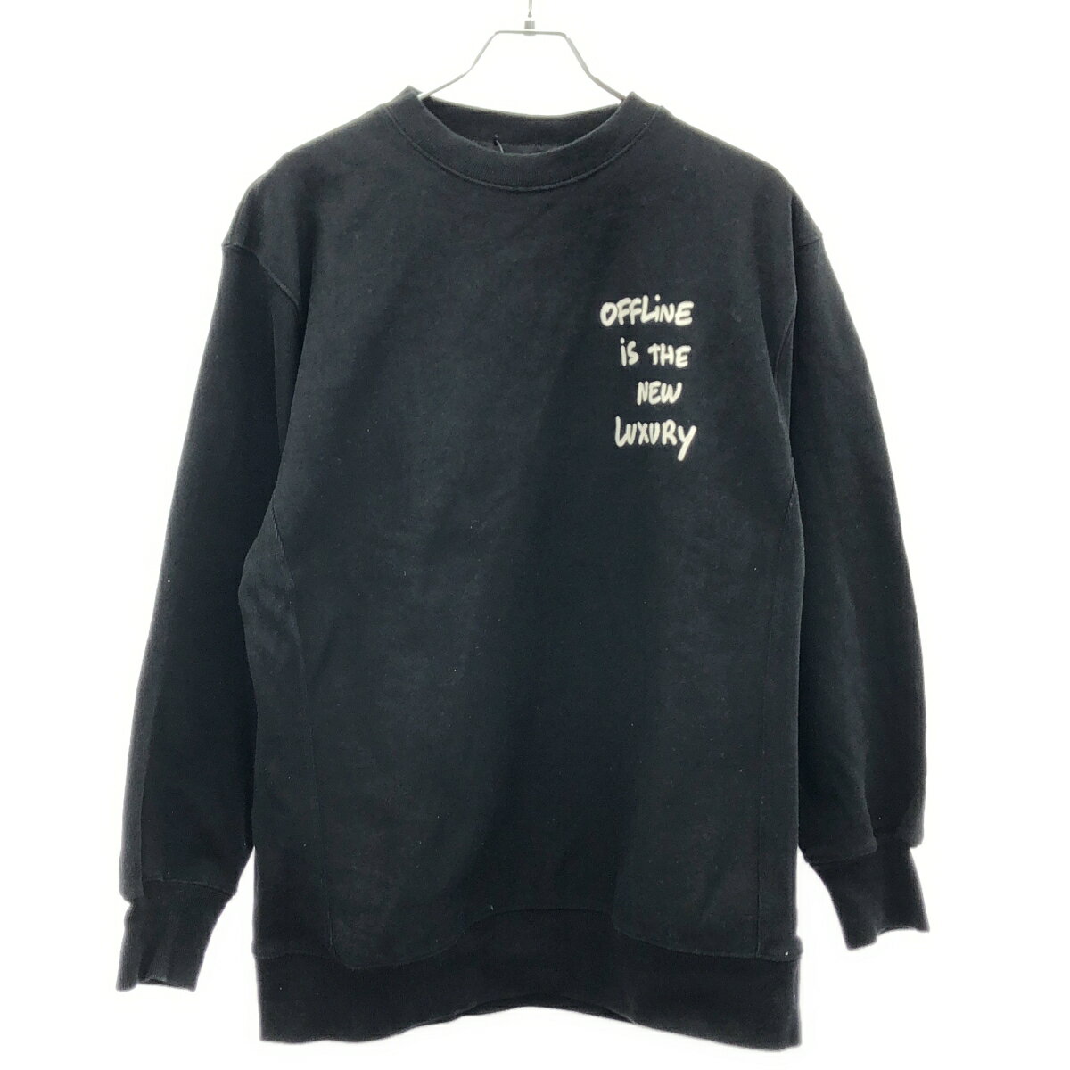 Hawaiian - Do Nothing Congress×Thomas Lelu ドゥー ナッシング コングレス プリントスウェットプルオーバー ブラック XL 【中古】 IT25PEWLYFBN