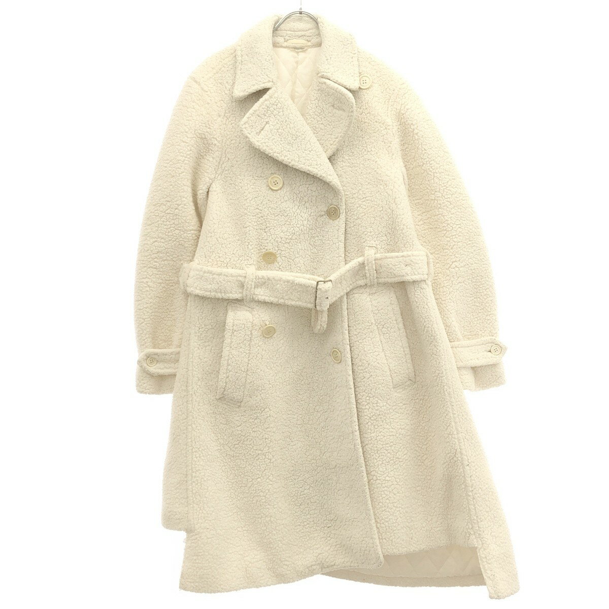 定制夹克 - COMME des GARCONS HOMME PLUS コム デギャルソンオムプリュス 18AW 捻じれボアPコート PB-C015 ホワイト S 【中古】 ITQF8ZDP559W