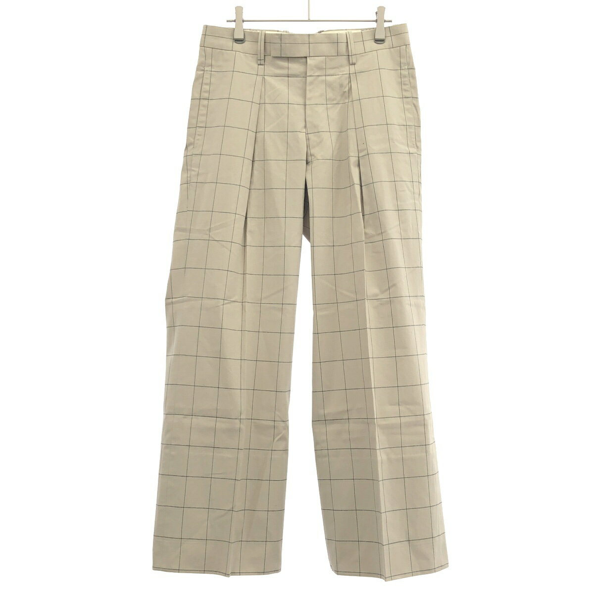 Rakuten - m's braque エムズブラック チェック柄ワイドパンツ 153202 ベージュ系 36 【中古】 ITY7NO4P0QH4