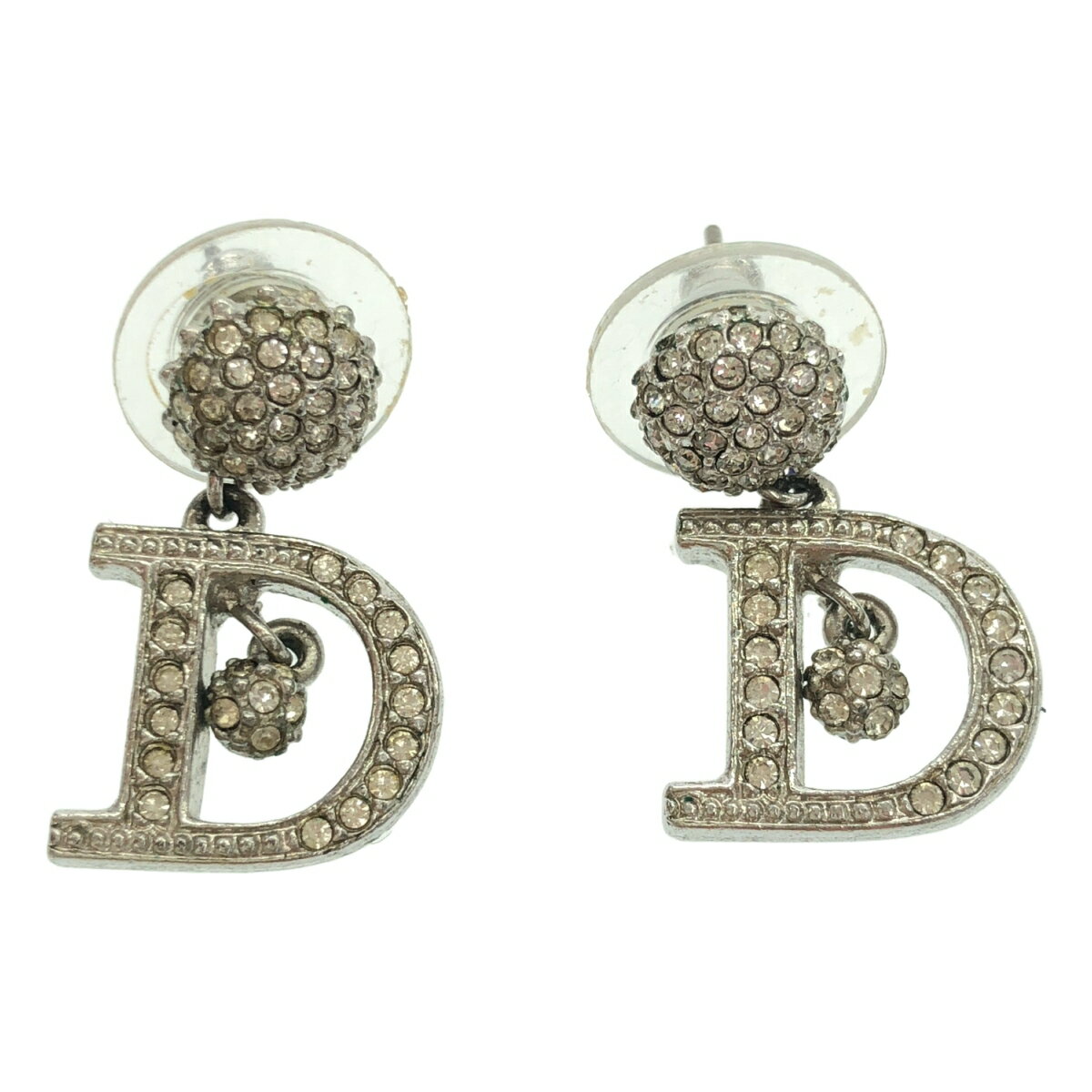 Christian Dior クリスチャンディオール D ラインストーンピアスセット シルバー 【中古】 IT0MD7W551FK