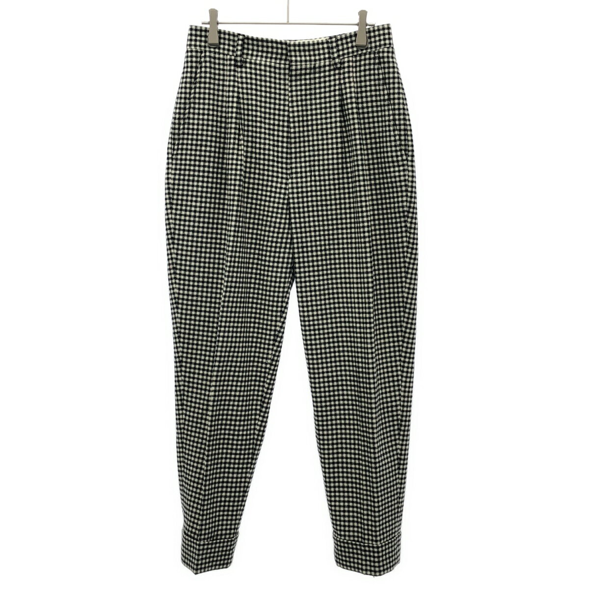 Capri Pants - ami alexandre mattiussi アミ アレクサンドル マテュッシ ウールチェックトラウザーパンツ H20FT010.219 ブラック×ホワイト 34 【中古】 ITWNVVKNGH12