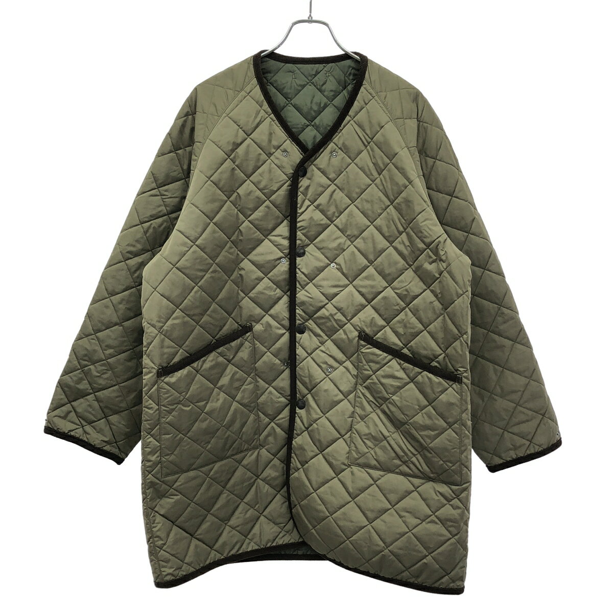 绗缝夹克 - Barbour×Kaptain Sunshine バブアー キャプテンサンシャイン Mil.NO-COLLAR COAT キルティングコート 2102371 カーキ 40 【中古】 ITSPJTU9FF4W