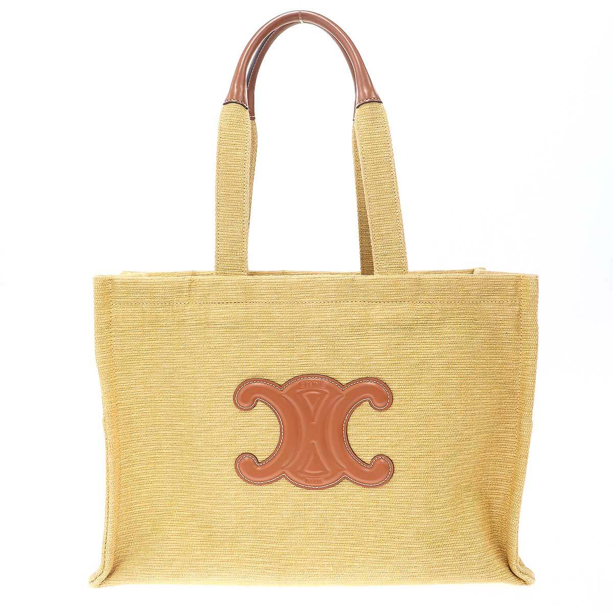 CELINE セリーヌ Large Cabas Bag ラージカバス コットンリネントートバッグ ベージュ 【中古】 IT2H1NC3TN1L