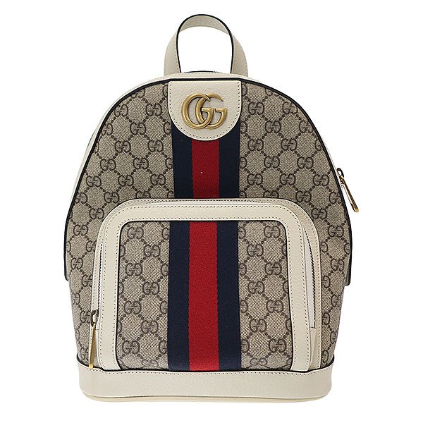 Rakuten - GUCCI グッチ Ophidia GG Supreme Backpack オフィディア GGスプリーム バックパック 547965 グレー ホワイト 【中古】 IT9PQZ8EECSQ