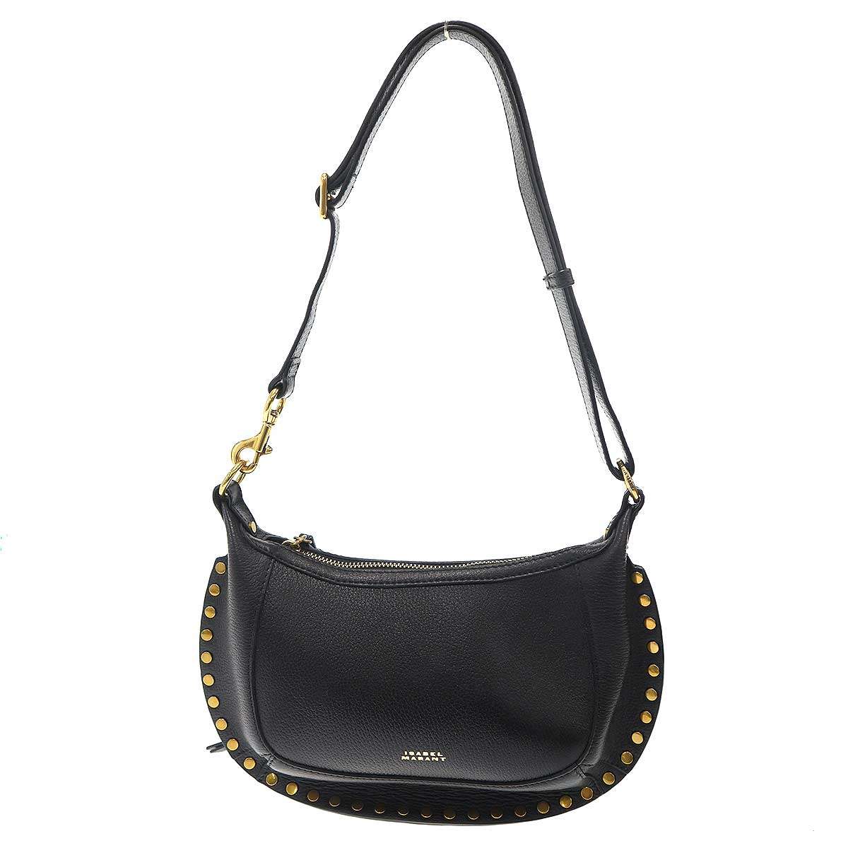 C, G, K - ISABEL MARANT イザベルマラン OSKAN MOON レザーショルダーバッグ ブラック 【中古】 ITKUAS006T3I