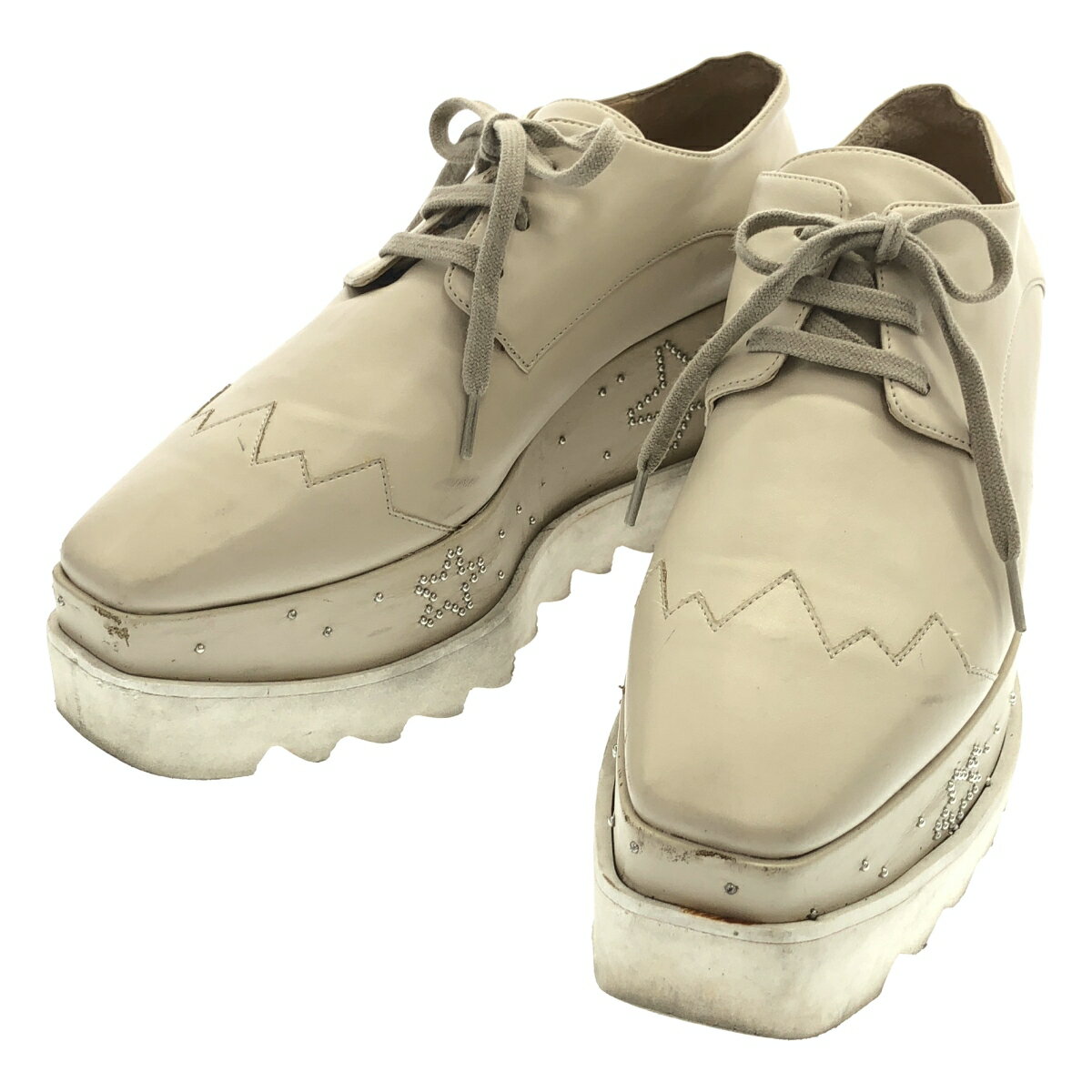 STELLA McCARTNEY ステラ マッカートニー Elyse Star Platform Derby エリス スタースタッズシューズ 800200 ベージュ 38 【中古】 ITIEYDZ7P49A