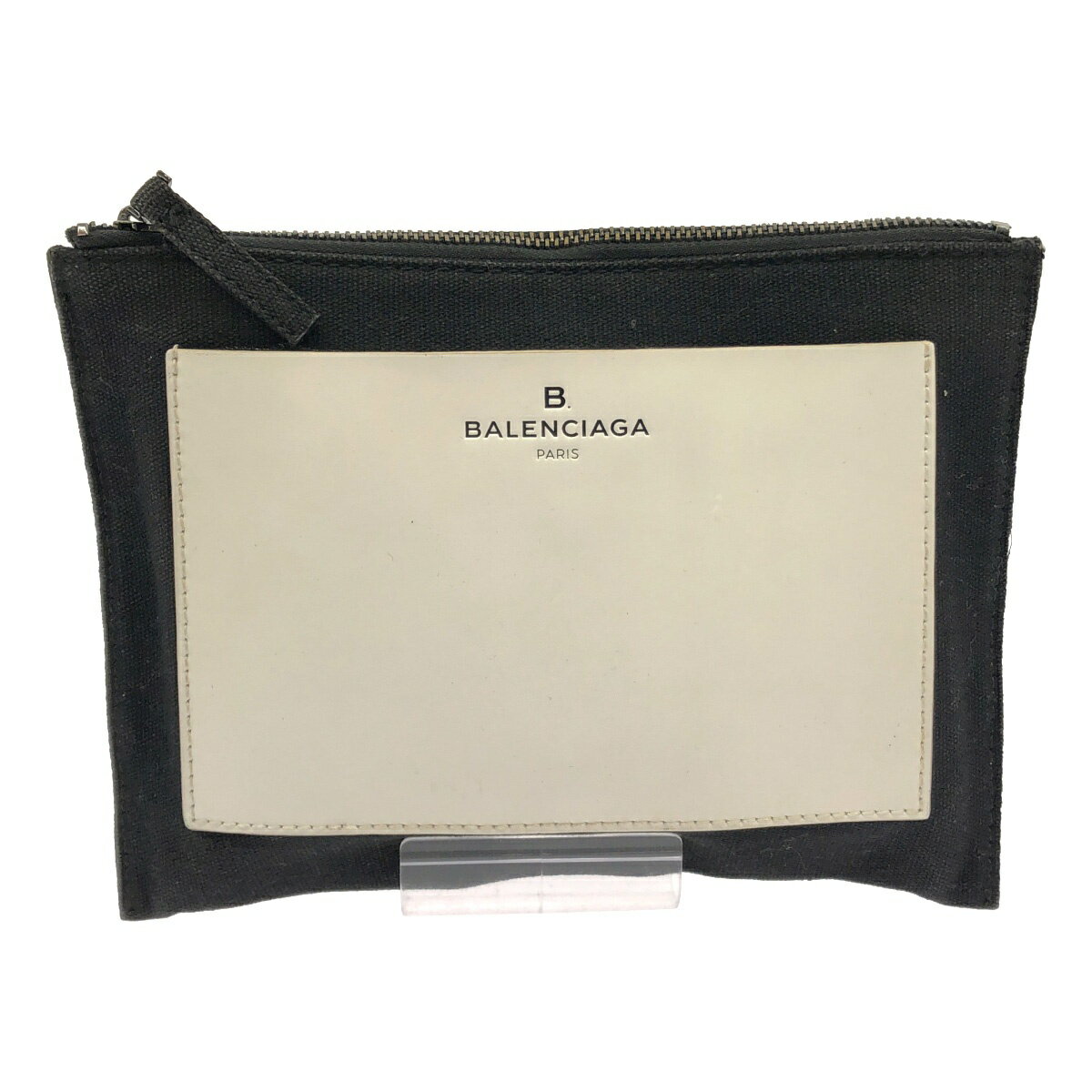 BALENCIAGA バレンシアガ キャンバスクラッチバッグ ブラック 【中古】 IT5RRAASKYDH
