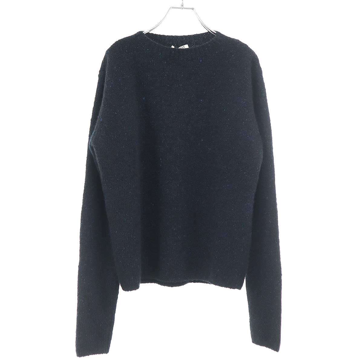 AURALEE オーラリー 25AW CASHMERE MELANGE KNIT P/O カシミヤメランジェニットプルオーバー A25AP01AR ブラック×ネイビー 5 【中古】 ITOPUSZTW3PS