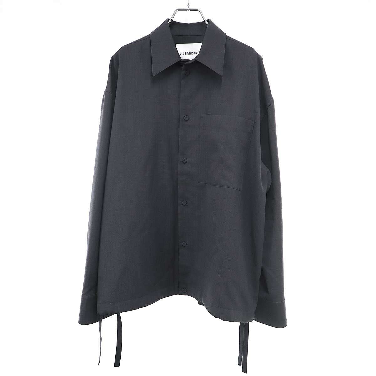 JIL SANDER ジルサンダー 24AW Fine Wool Ripstop Blouson ウールシャツジャケット J22BN0244 J40171 グレー 46 【中古】 ITO2AG8VIWNG