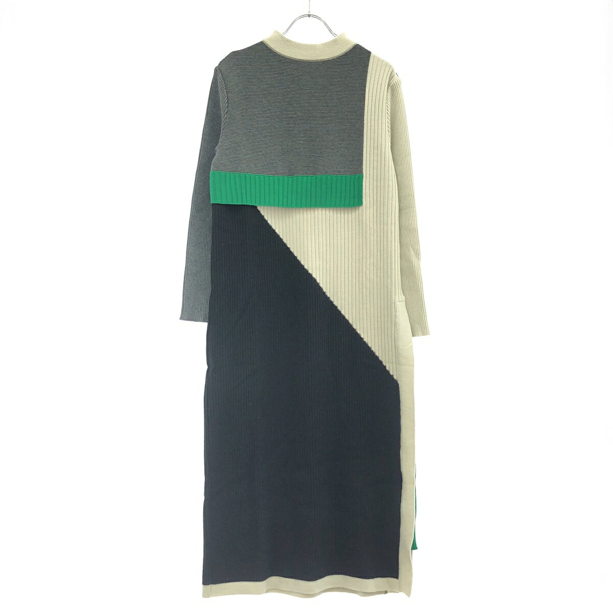 乐天商城 - A+TOKYO エープラストウキョウ カラーブロックニットワンピース 251433001 ミックス F 【中古】 ITGAFTVPKQ5Q
