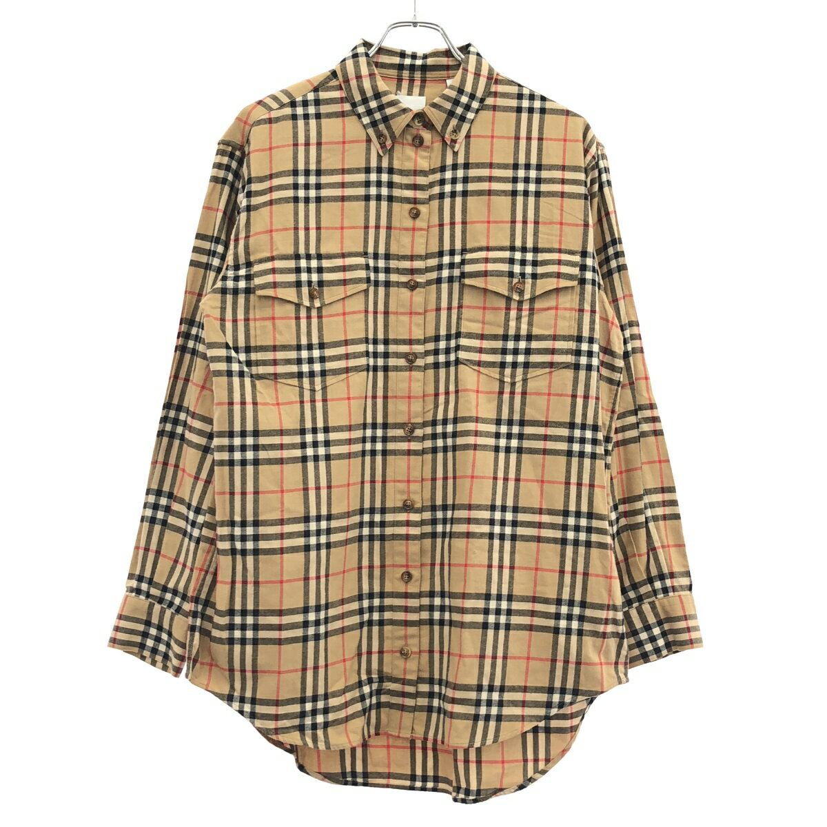 BURBERRY バーバリー ノバチェックサイドポケットシャツ 8021051 ベージュ UK8 【中古】 IT37IARV08Z6
